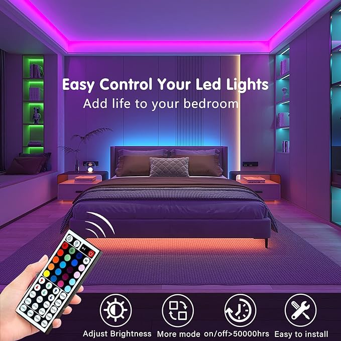 Keepsmile 100ft Led Strip Lights Bluetooth Smart App Control Music Sync Color - Image 5