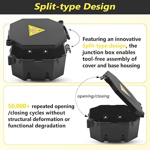 MIARALA Black Open Splice Junction Box | Splice Box Wire Electrical Junction Box - Image 5