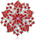 Womens Flower-shape Statement Brooch Pin Crystal Brooch for Women