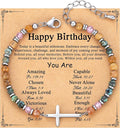 TONY & SANDY Christian Cross Bracelet for Women, Valentine's Day Gifts for Her, Confirmation Baptism Easter Gifts, Unique Gift for Friends Daughter Mom Sister in Christ Birthday Christmas