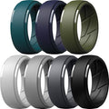 ThunderFit Men's Silicone Rings 10mm Wide 2.5mm Thick Rubber Bands, Breathable, Variety Multipack 1-10
