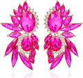 Vintage Rhinestone Statement Earrings Fancy Crystal Cluster Drop Dangle Earrings for Women