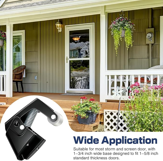 Dreyoo 1 Pack Screen and Storm Door Catch, 1-3/4 x 1-5/8 in, Zinc Plated - Image 2