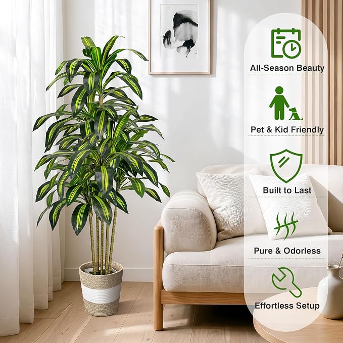 5FT Artificial Dracaena Fake Tree - Image 2