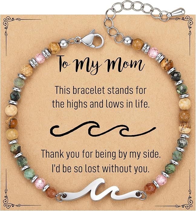 TONY & SANDY Friend Gifts for Women, Unique Valentine's Day Gifts for Her, Sister Gifts from Sister, Wave Bracelet, Christmas Birthday Gifts for Women, Bestie Friendship Bracelets