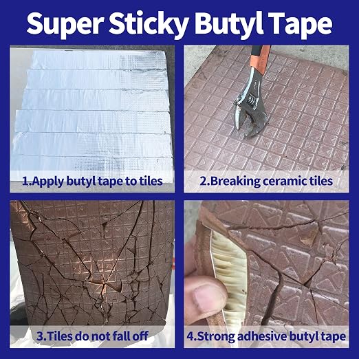 ADHES Butyl Tape Waterproof Tape Aluminum Foil Tape 2in x 16ft x 30 Rolls | - Image 7