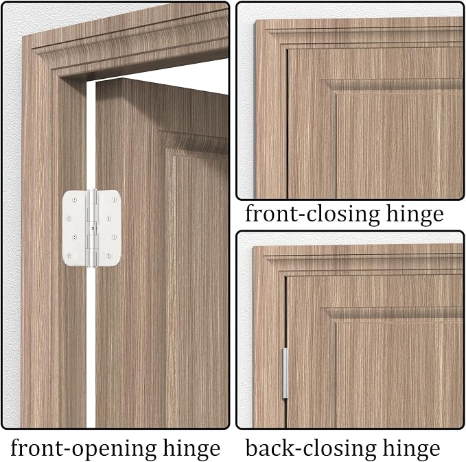 Ball Bearing Door Hinges, 4x4 Inch Stainless Steel Brushed Nickel, 3 Pack | - Image 6