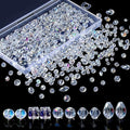 LAIDANLA 800PCS Glass Beads AB Color Crystal Beads Assorted Crystal Beads with Container Box for DIY Necklace Bracelet Earring Jewelry Making