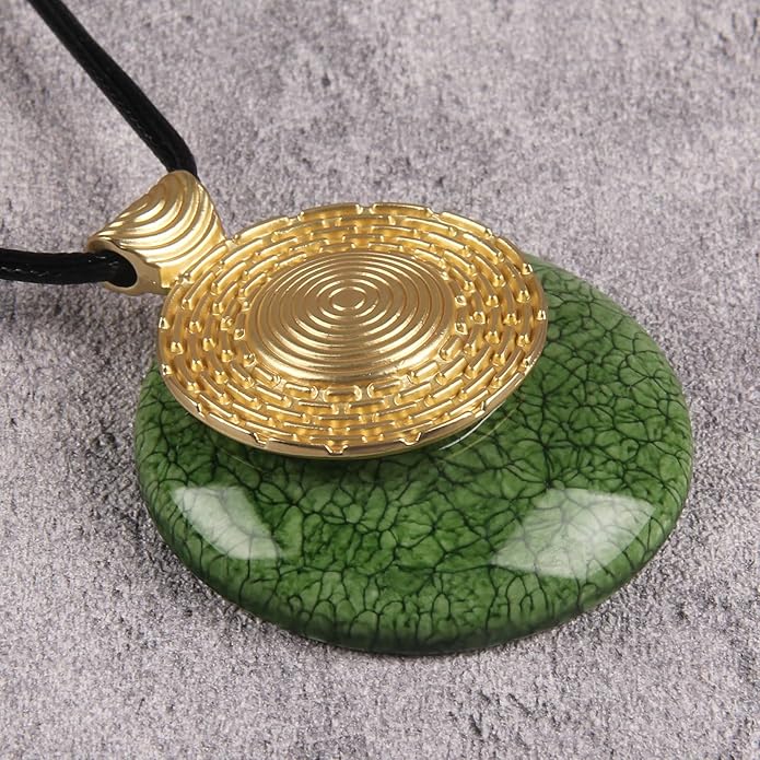 Boho Leather Necklace Women Bohemian Brown Circle Pendant Necklace Choker Long Necklaces for Women Boho Ring Large Pendant