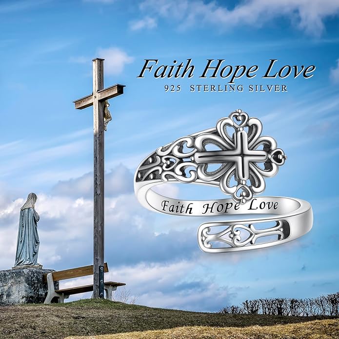 925 Sterling Silver Spoon Rings Butterfly/Dragonfly/Hummingbird/Cross Adjustable Sunflower Thumb Ring For Women Turquoise Boho Ring Vintage Rings Unique Jewelry Present for Christmas Mother's Day