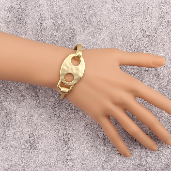 Gold Cuff Bracelet for Women Silver Beaded Bracelets Open Bangle Stackable Stretch Bead Bracelet Boho Jewelry Gifts for Wife Couple
