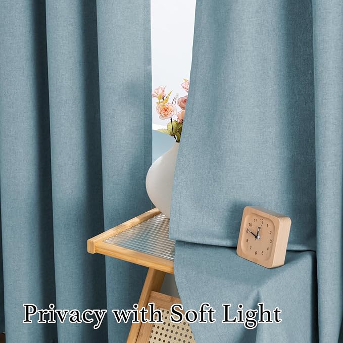 H.VERSAILTEX Room Darkening Curtains 96 inches Long 2 Panel Set, Faux Linen - Image 6
