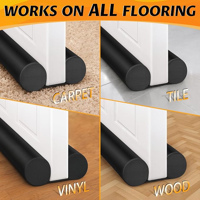 MAXTID Large Door Draft Stopper 30 Inch, Adjustable Double Sweep, Under Door - Image 7