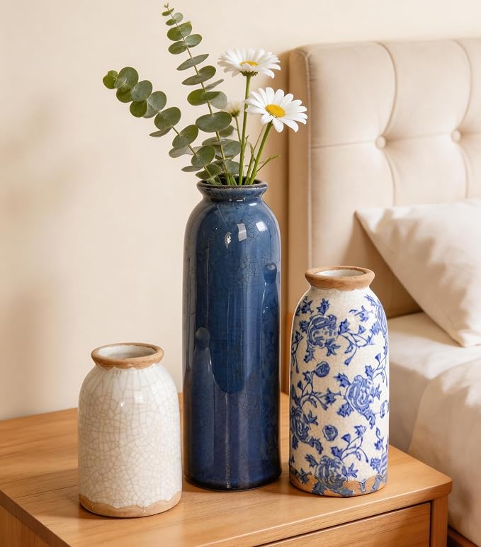 Vintage Ceramic Vase Set of 3 by FancyPlus