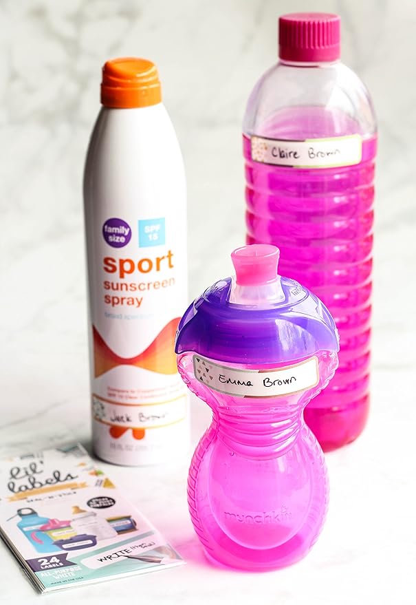 Lil' Labels Daycare Value Pack Bottle and Clothing Labels, Waterproof, Highlighter