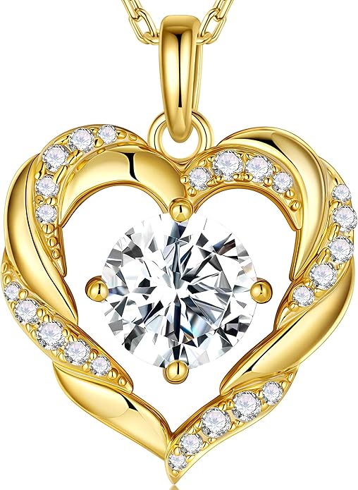MOOSEA Valentines Day Gifts for Women Wife, 1-3 Carat D Color VVS1 Clarity Moissanite Heart Pendant Necklaces Anniversary Birthday Gifts for Wife Mom Daughter 925 Sterling Silver Necklace