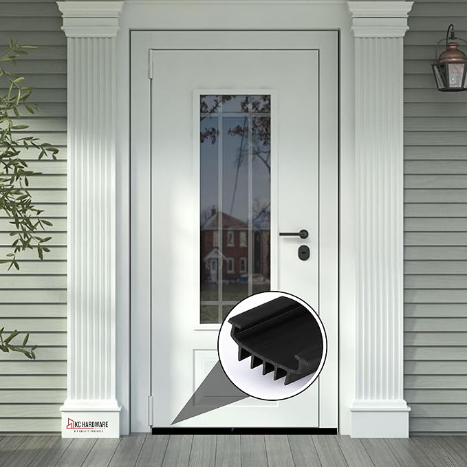 CBW KC Hardware U Shaped Rubber Door Bottom Sweep| Weather Stripping Door Seal - Image 5