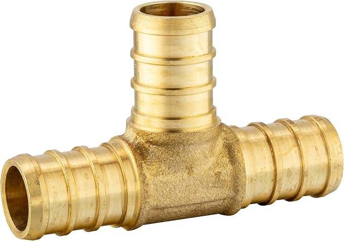 EFIELD 1/2" Pex Brass Crimp Barb Fittings Combo | 10 Pieces each: Tee, Elbow - Image 3
