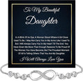 Daughter Infinity Heart Bracelet, Daughter Jewelry Gift From Mom or Dad with Message Card and Box Meaning