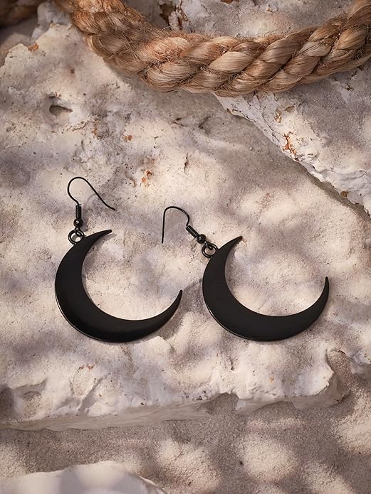 MINACHI Simple Crescent Moon Dangle Drop Earrings, Fashion Statement Jewelry Gift for Women