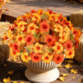 Artificial Fall Flowers for Outdoors, Faux Petunias Autumn Decoration, Fake by ArtistryThatNeverWithers