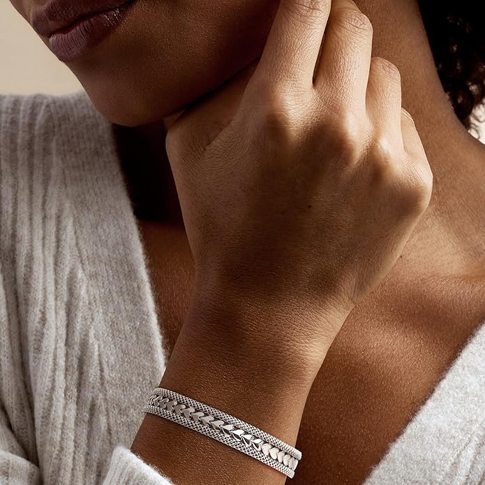 Ross-Simons Italian Silver Heart Motif Bracelet