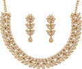 Touchstone Indian wedding jewelry set gold traditional necklaces for women statement rhinestone sets hollywood glamour style crystal stone bridal costume golden necklace