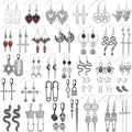 Yinkin 40 Pairs Goth Earrings Set Grunge Punk Rock Dangle Earring Gothic Y2k Jewelry Bat Cross Snake Skull Earrings for Women