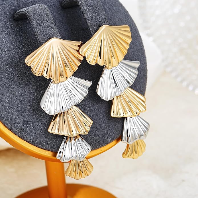 Gold/Silver Shell Dangle Earrings for Women Seashell Drop Dangle Earrings Ocean Beach Earrings Summer Jewelry