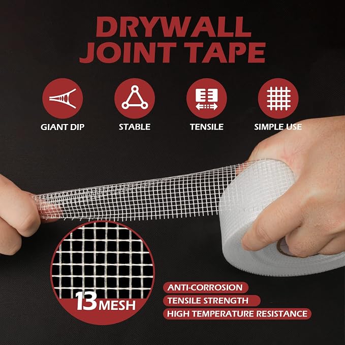 NEZUIBAN 6Pcs - Drywall Joint Tape, Fiberglass Mesh Tape - Image 2