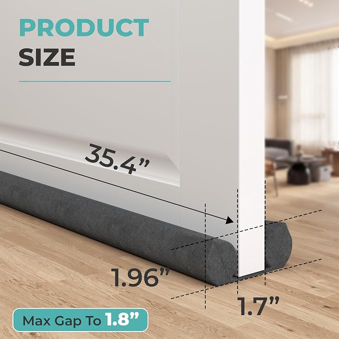 SYIPO Door Draft Stopper for Bottom of Door, Double-Sided Adjustable 30'' to - Image 2