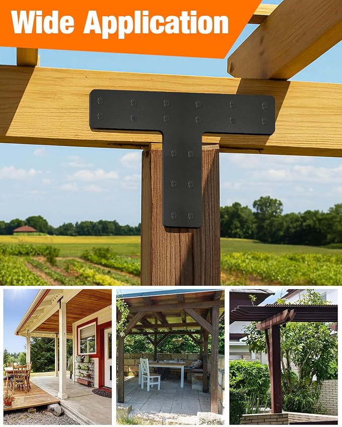 4 Pack T Post Timber Frame Brackets, 6x6 Lumber - Image 6
