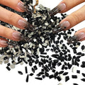 250Pcs Mini Black Flash Nail Art Charms Mixed Shapes Nail Rhinestones Star Heart Irregular Shape Nail Supplies Gems Dark Crystals Nail Jewelry Flat Nail Decorations Design Acrylic Nails for Women