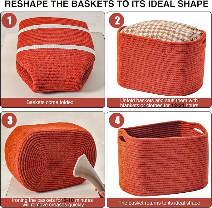 ICERZCZ Storage Baskets for Organizing, Storage Basket for Shelves, Toy Towel - Image 7