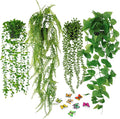 Fake Plants 4 Pack Artificial Hanging Plants Fake Potted Greenery | Faux by Belicoo