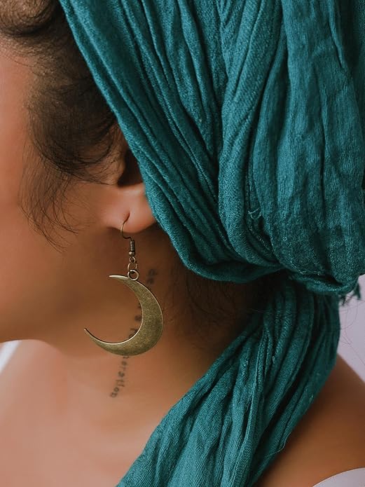 MINACHI Simple Crescent Moon Dangle Drop Earrings, Fashion Statement Jewelry Gift for Women