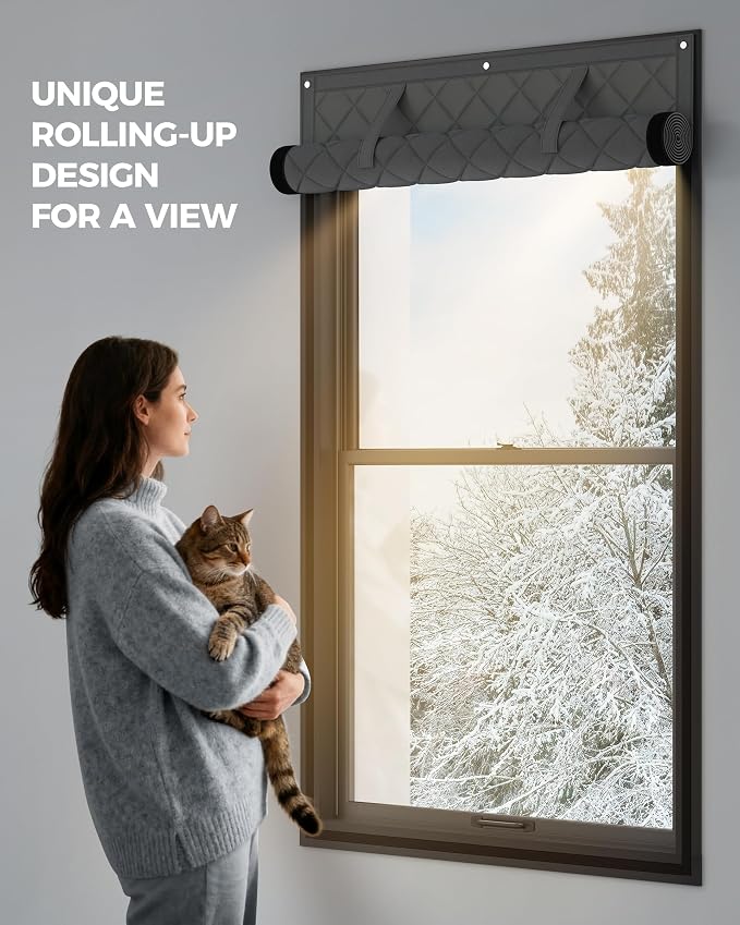 Augblinds Thermal Insulated Window Cover, Curtain Size 34 x 74 Inch, Quilted - Image 6