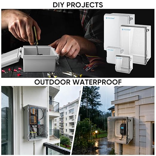 TICONN Waterproof Electrical Junction Box IP67 ABS Plastic Enclosure - Image 8