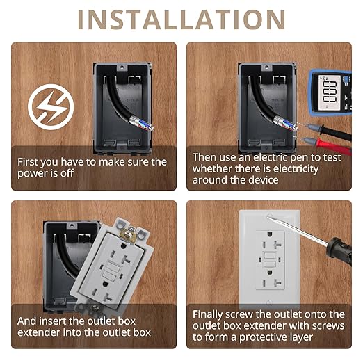 3-Gang BE3 Non-Metallic Electrical Power Outlet Box Extender, 6 Pack | ETL - Image 4