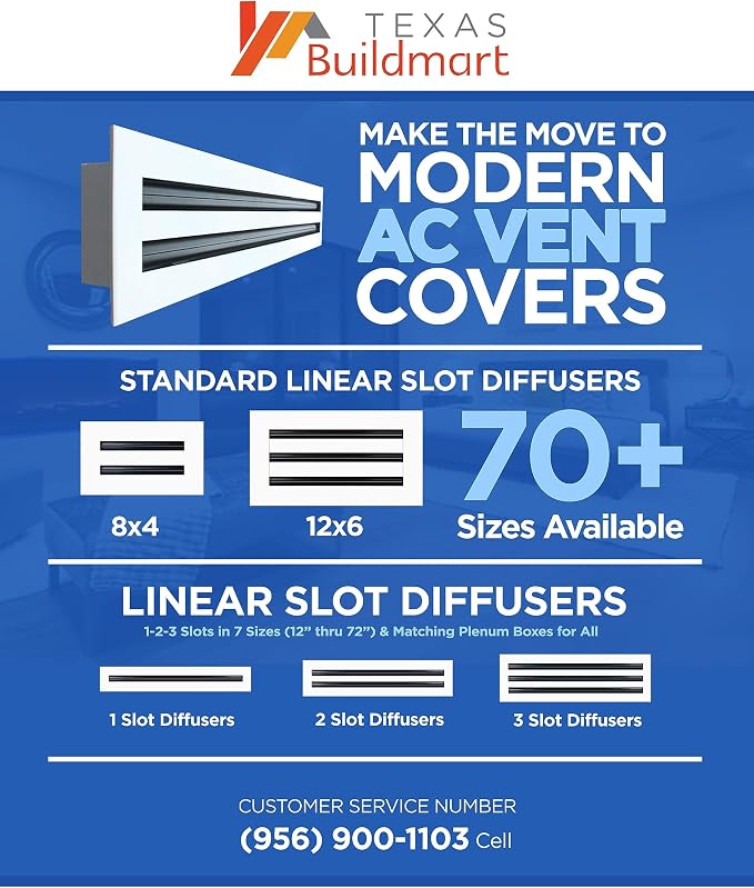 BUILDMART - 22x4 Modern AC Vent Cover - Decorative White Aluminum Air Vent - - Image 9