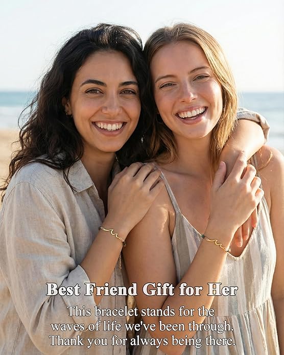 Tarsus Wave Bracelet, The Waves of Life We've been Through, Unique Gifts for Birthday, Valentine’s Day, Christmas, Meaningful Gifts for Friends Sister Daughter Niece...