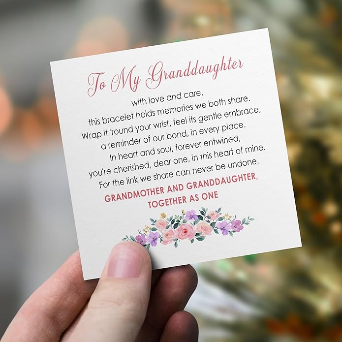 To My Granddaughter - Infinity Heart Bracelet Gift with Meaningful Card, Granddaughter Gifts from Grandma & Grandpa, Elegant Silver Jewelry for Birthday, Graduation, Christmas.