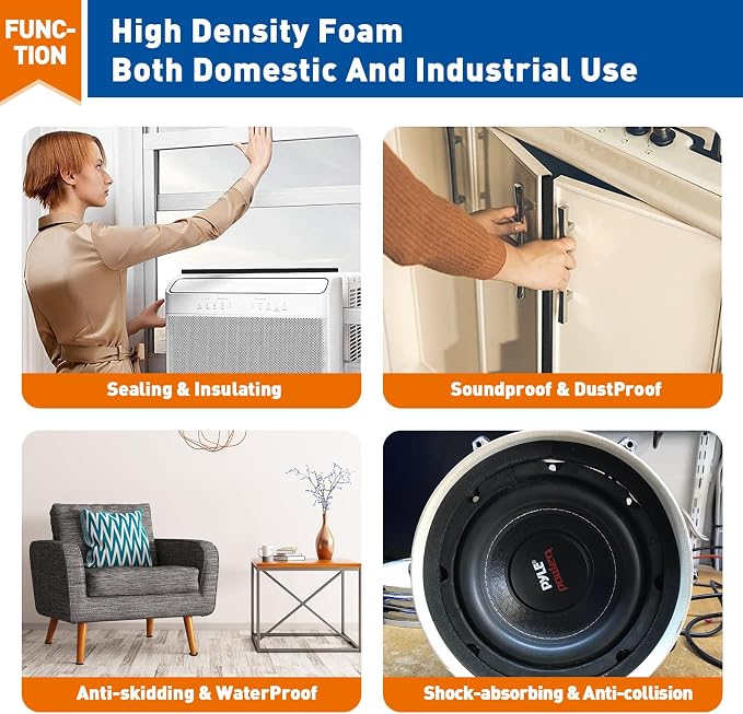 MAGZO 1/2in Wide X 1/8in Thick Weather Stripping Door Seal 99FT | Closed Cell - Image 5