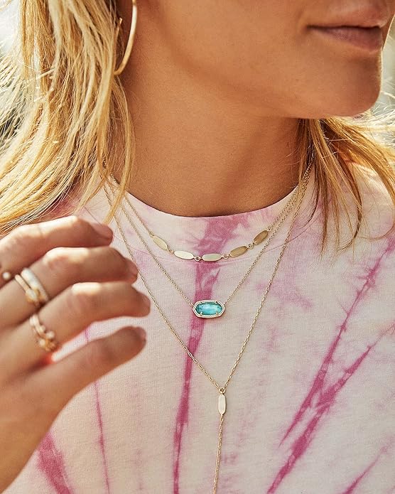 Kendra Scott Elisa Pendant Necklace for Women, Fashion Jewelry, 14k Gold-Plated