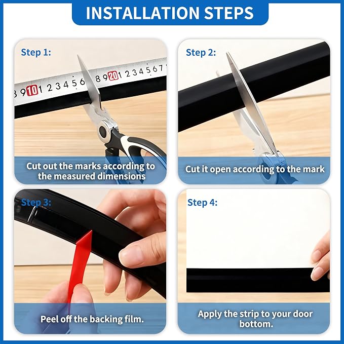 2 Pack Door Draft Stopper Sheets, Door Sweep - Image 4
