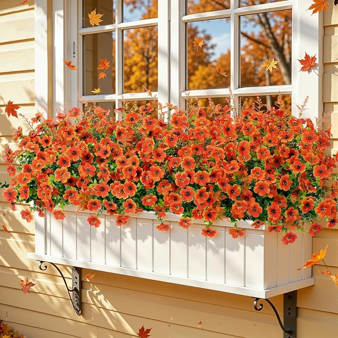 SHareconn 48Pcs Artificial Fall Flowers UV Resistant Fake Mums - Image 5
