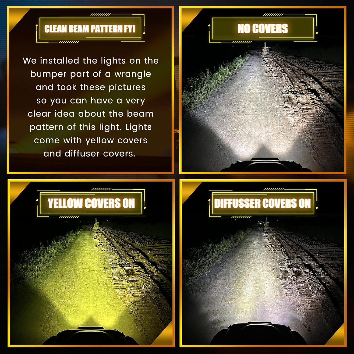 EXZEIT 160W 5 Inch Driving Lights,11200 Lumens Round Fog Lights Offroad Lights for Jeep Wrangler Trucks Toyota Pickup SUV ATV, Diffuser Covers and Yellow Covers Changeable, 12V/24V