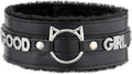Handmade Collar Choker Necklace for Women – Cat Ear O-Ring Punk Goth Letter Choker,Black/Pink Furry Alt Fashion Jewelry