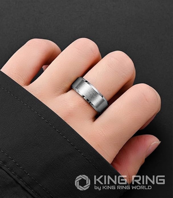 King Ring Tungsten 4/6/8/10mm Rings – Super Polished Matt Finish Tungsten Rings – Designed in USA