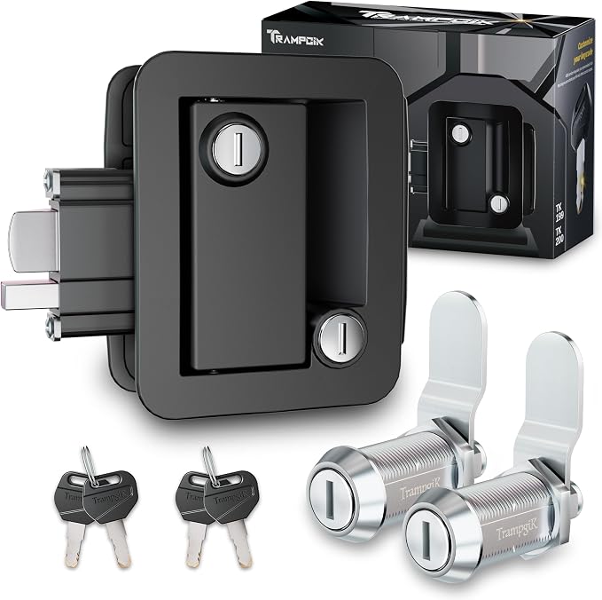 RV Door Lock Set, for RV Camper, Travel Trailer Entrance Front Door, 1 Plastic by TrampgiK